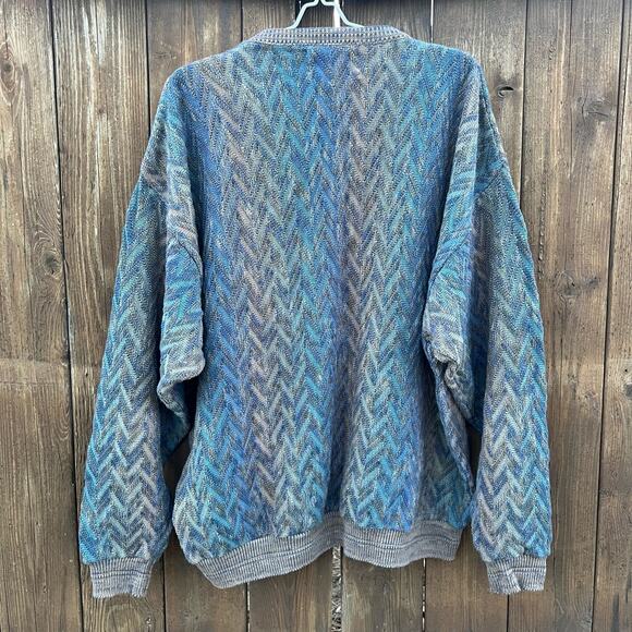 Vintage 90s Shenandoah natural Koogie 3-D Chevron weave knit sweater XXL - Picture 4 of 6